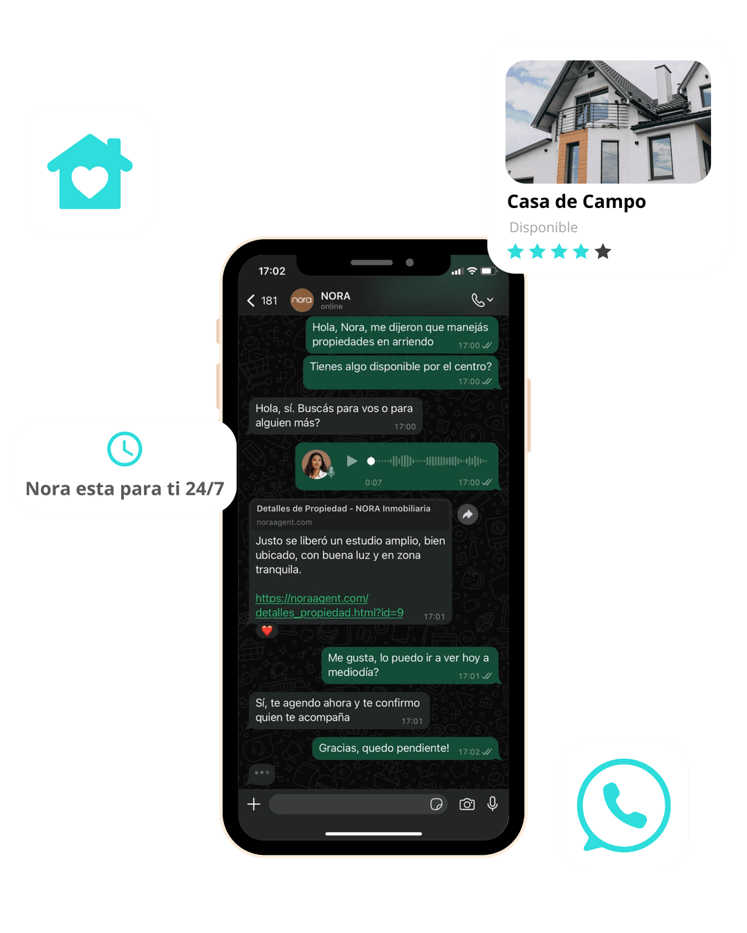 Phone with chat conversation